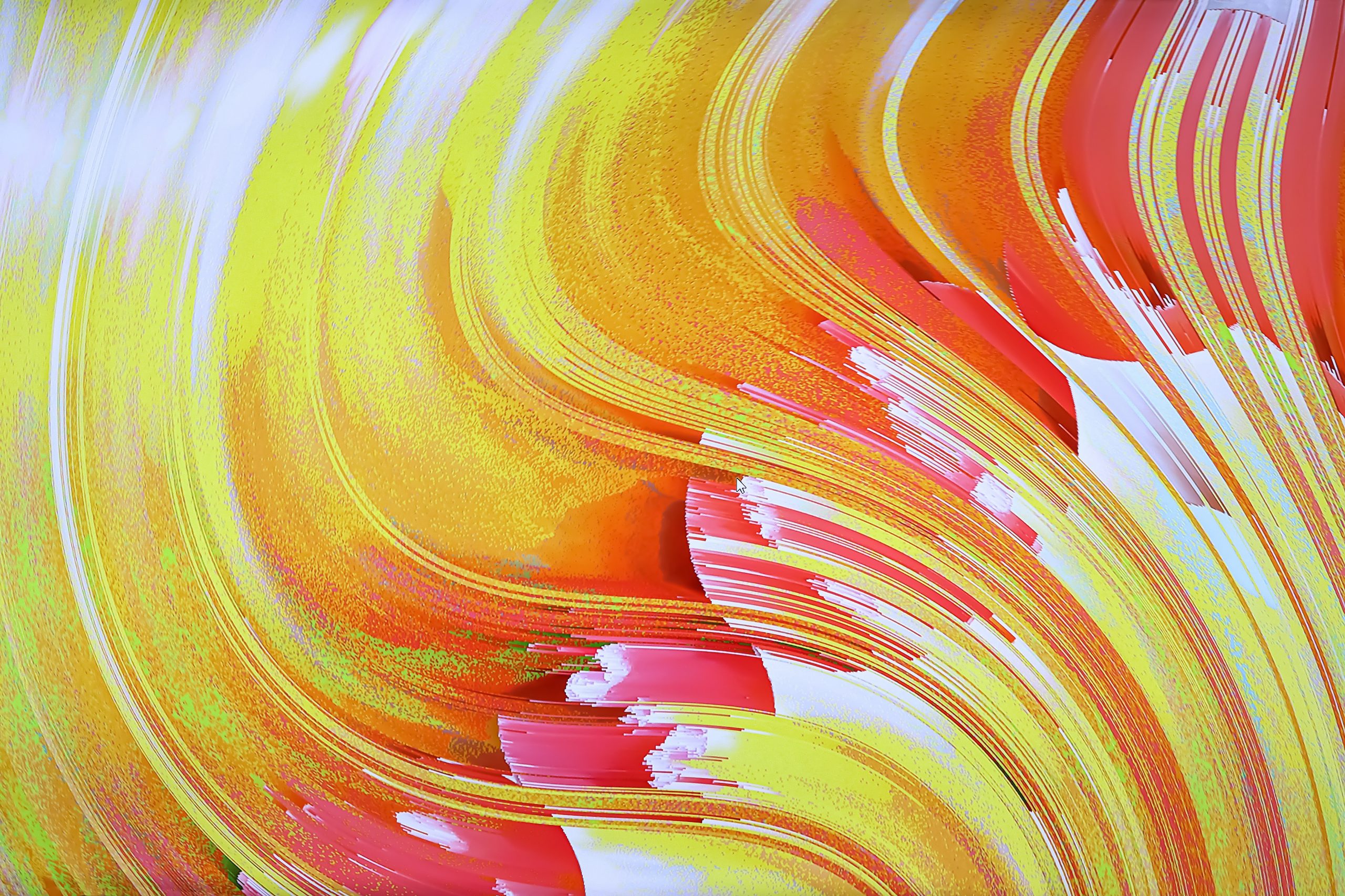 yellow red and green abstract painting